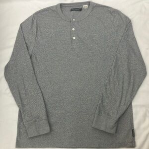 French Connection Gray Henley long sleeve Shirt mens size xtra large